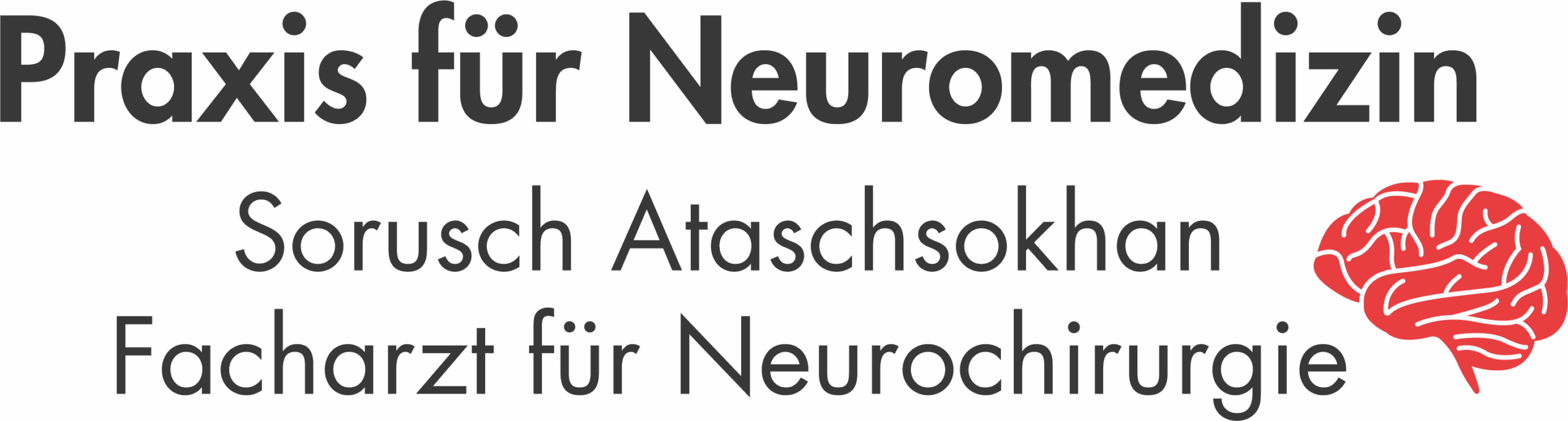 Logo einer neuromedizinischen Praxis mit dem Namen und Fachrichtung des Arztes, sowie einer stilisierten Gehirndarstellung.